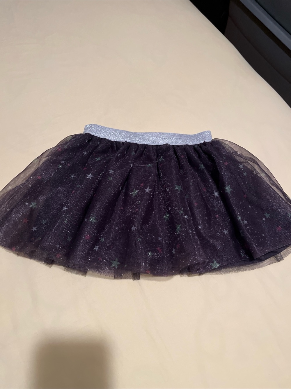 Star Wars Girls Black/Purple Star Tulle Skirt with Silver Elastic Waist 4T
